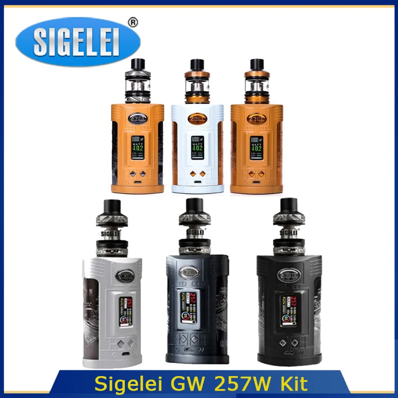 Комплект Sigelei GW, 257 Вт, одна катушка, питание от 21700/20700/18650 с F баком, электронная сигарета, комплект для Vape