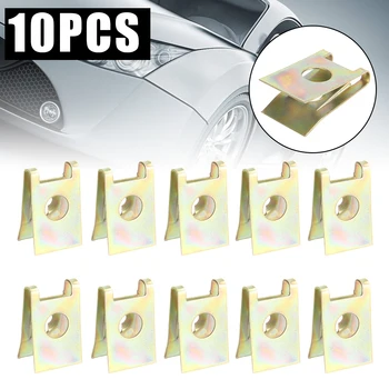 

Treyues 10pcs Car Metal Screw Rivet Bumper Fender Retainer Fastener Clip Splash Guard Fixing Clips Auto Accessories