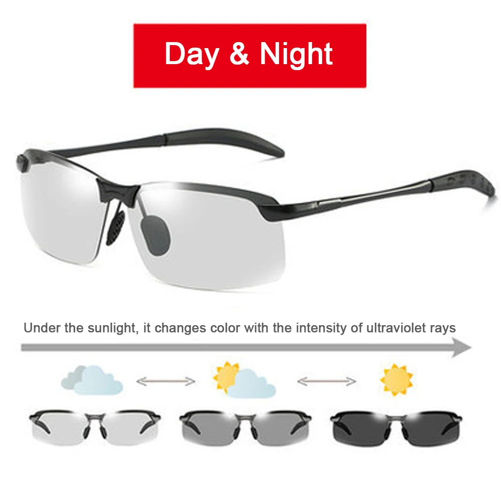 

Sunglasses for Men and Women Classic Brand Design Polarized Change Color Sun Glasses Day Night Vision Driving Eyewear UV400