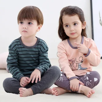 

New Cotton Children's Pajamas Sets Baby Girls Boys Clothes Children Cartoon T Shirt Pants Sets Kids Sleepwear Tops+Pants 2Pcs