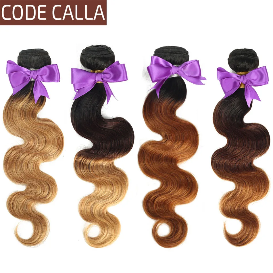 Extensão de Cabelo Pacotes de Extensões do Cabelo Ombre Ondulado Brasileiro 3 4 Remy Cabelo 1 –