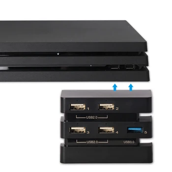 

5 Port Extend 1 USB 3.0 Accessories Adapter 4 USB 2.0 Charge Durable With LED Indicator USB Hub Extension Gaming For PS4 Pro