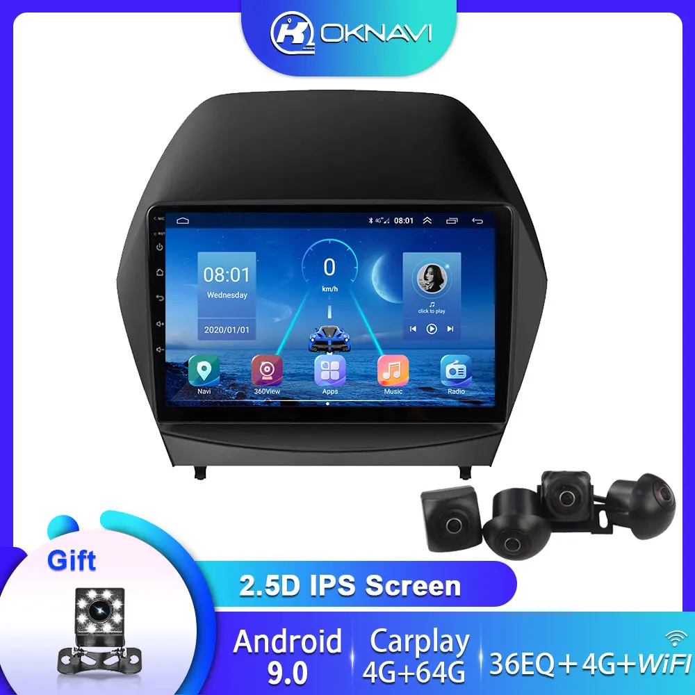 

OKNAVI For 10'' For Hyundai ix35 for Tucson 2 2015-2017 DSP Carplay 360 Camera GPS Navigation 2 Din Car Multmedia Player Radio