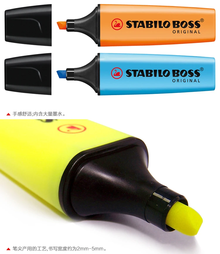 Text marker - STABILO BOSS ORIGINAL - 10er Pack- with ten different colors  Highlighting pen