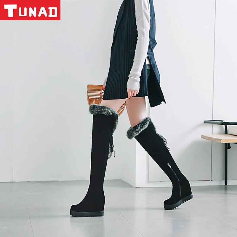 

Women's boots fashion 2019 winter women's boots wedges boots high heels ladies over the knee boots thigh high boots black boots