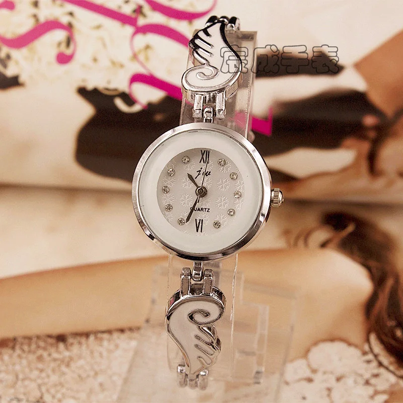 Фото Хит розовое золото маленькие крылья женские часы-браслет ангела Джокер модные