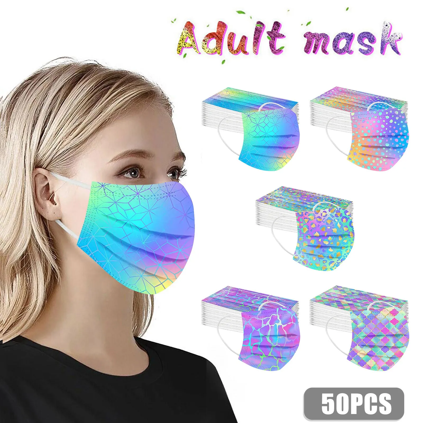 Маски 50pcs Masks Christmas Protection Mascarillas Mouth Mask 3 Layer Ply Filter Face Realistic Mascara Halloween Cosplay |