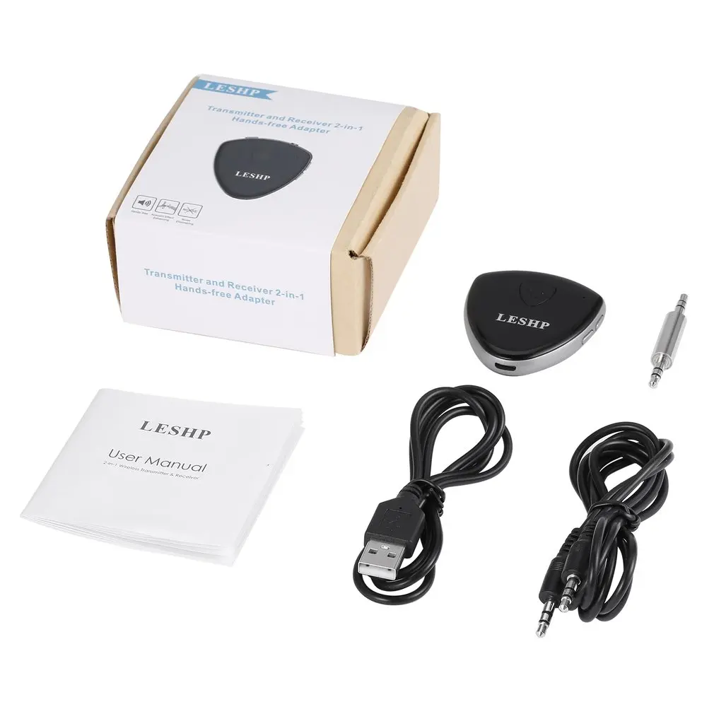 LESHP Heart Shaped Transmitter Receiver 2 in 1 Wireless Audio Handsfree Adapter CSR8670 for Headphone Speaker
