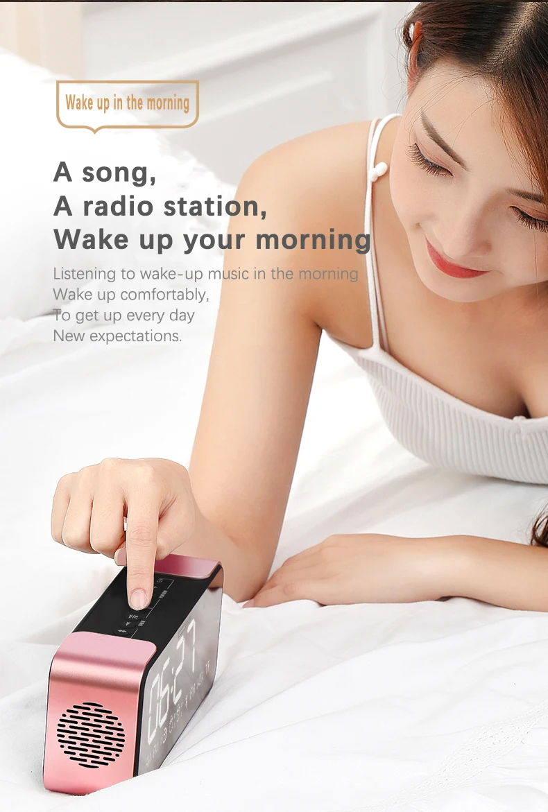 Lenovo L022 LED Alarm Clock Bluetooth Speaker description image 8