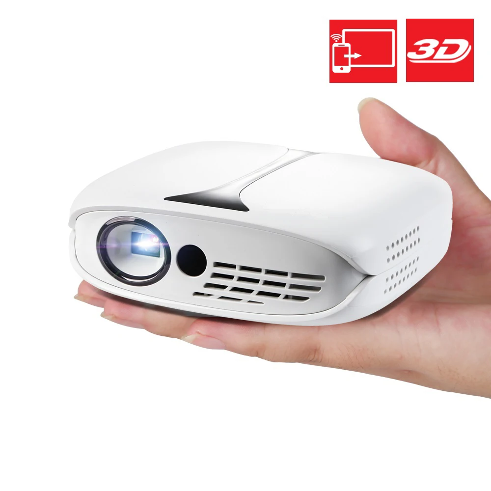 

3D DLP Mini Projector Optional HD WiFi Android 7.1 Pocket Pico Led Projector 4k Battery Support 1080P Phone USB Beamer proyector