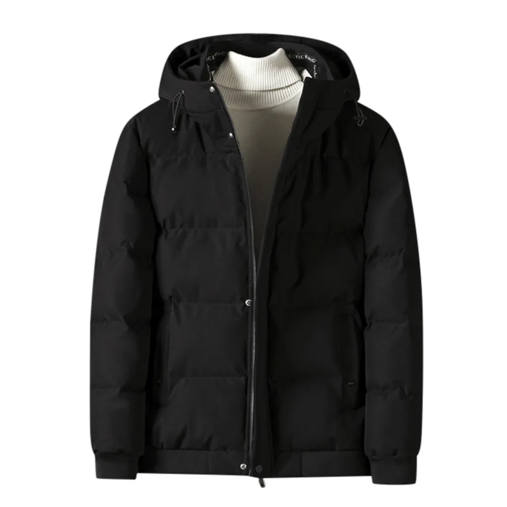 Winter Jacket Men Windbreaker Hooded Warm Male Overcoat Fashion Men Hooded Black Grey Brand Men Coat Slim Fit Plus Size M-4XL