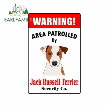 

EARLFAMILY 13cm x 8.5cm For Jack Russell Warning Sign Car Stickers Trunk Decal Vinyl Material Scratch-Proof Suitable for RV