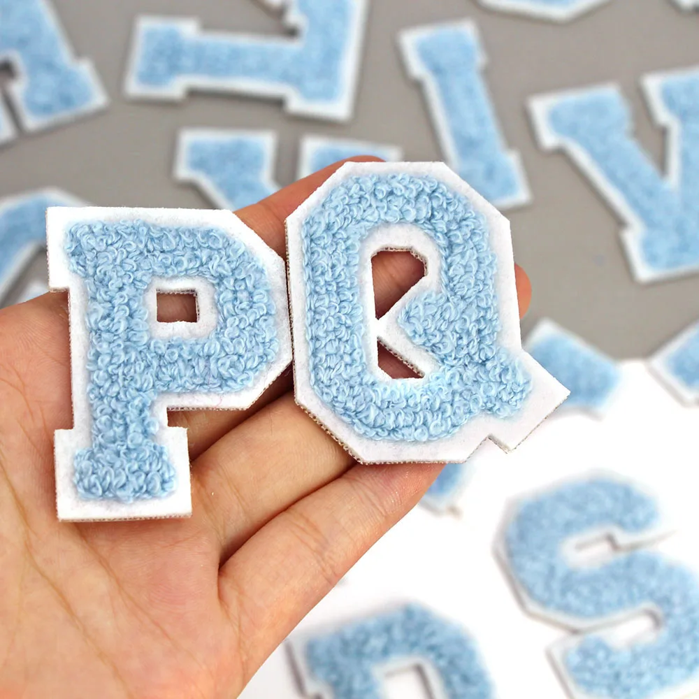 Нашивки с синими буквами синели на одежде нашивки английским алфавитом патчи