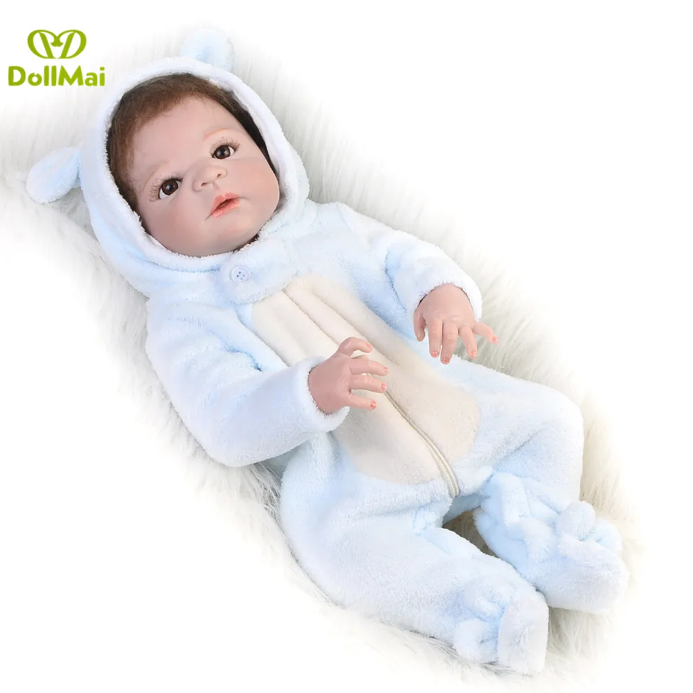 57 см 100 полностью силиконовые куклы reborn baby реалистичные bonucas возрождённая девочка пол кукла npk игрушки для детей