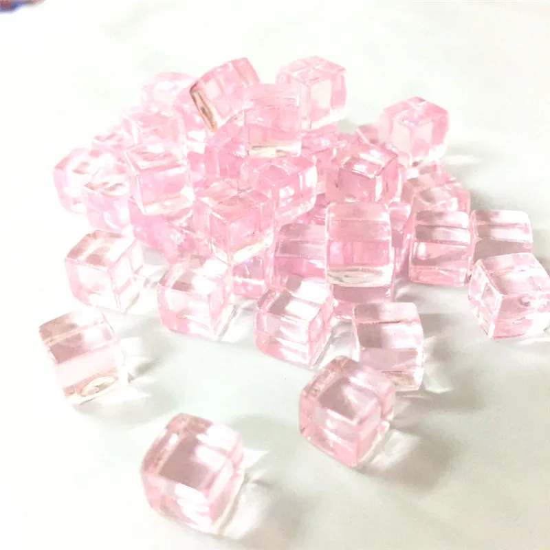 Light Pink 50 шт./компл. 8 мм 12 видов цветов Прозрачный квадратный угол разноцветные Кристальные кости шахматная фигура под прямым углом для игра-головоломка штук - Цвет: Light Pink