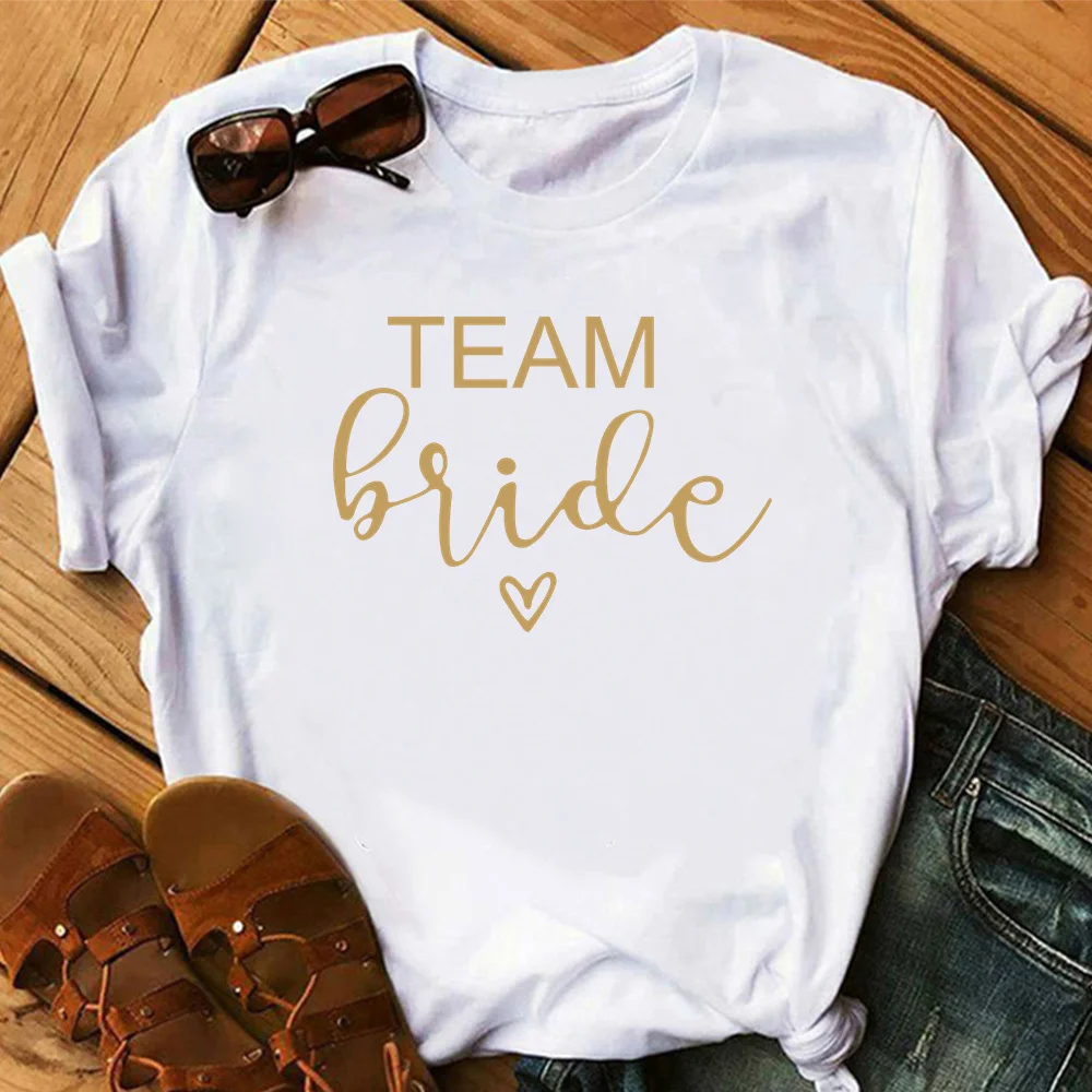 bachelorette team bride t shirt estonian wedding party ulzzang t-shirt cato women's tea bride short women tops drop ship