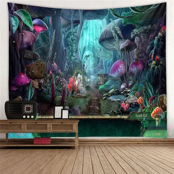 

Tapestry Digital Printing Hanging Cloth Fantasy Scenery Mushroom Background Wall Home Wall Hanging Wall Tapestry Abstract Art