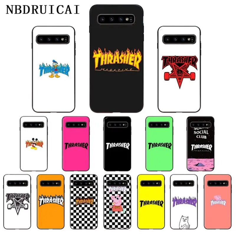 

NBDRUICAI Street Fashion Skateboard Flame personality Phone Case for Samsung S9 plus S5 S6 edge plus S7 S8 plus S10 E S10 plus