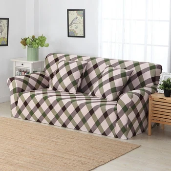 

Multi Color Printed Plaid Brief Sofa Cover High Strech Slipcovers Coch Cover Polyester and Spandex Soft Sofa Cover Easy Clean