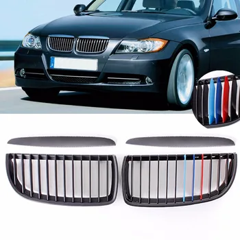 

2pcs Car Racing Grills Front Kidney Grille Grill Matte Black M For BMW E90 320i 323i 328i 335i Sedan Wagon 2005 2006 2007 2008