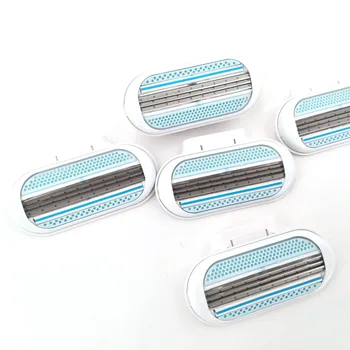 

5pcs/lot Beauty Female Safety Razor Blade Shaving or 1 Handle For Women 3 Layer Blades Shaver Razor Blades Replacement Head