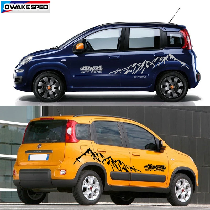 Mountain Graphics Vinyl Decal Car Styling Door Side Decor Sticker For-Fiat Panda 4X4 OFF RAOD Auto Body Customized Stickers (5)