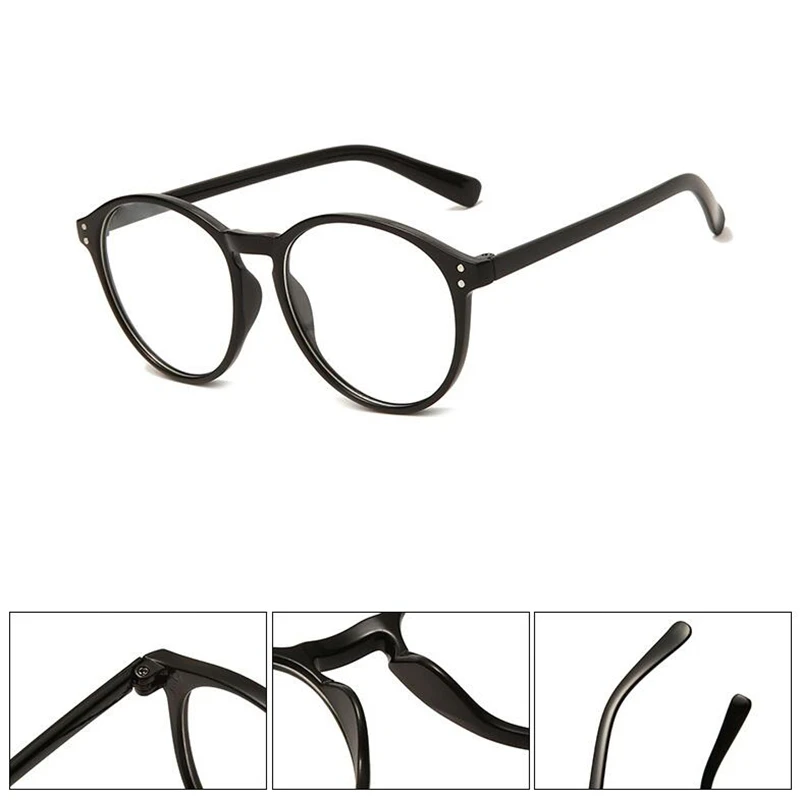 Black Frame Round Myopia Glasses Finished Women Men Blue Light Blocking Short-sight Eyewear Diopter 0 -1.0 -1.5 -2.0 To -6.0 5
