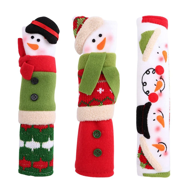 

3pcs Fridge Handle Covers Christmas Microwave Oven Dishwasher Door Handle Cover Christmas Decorations For Home 10*24cm