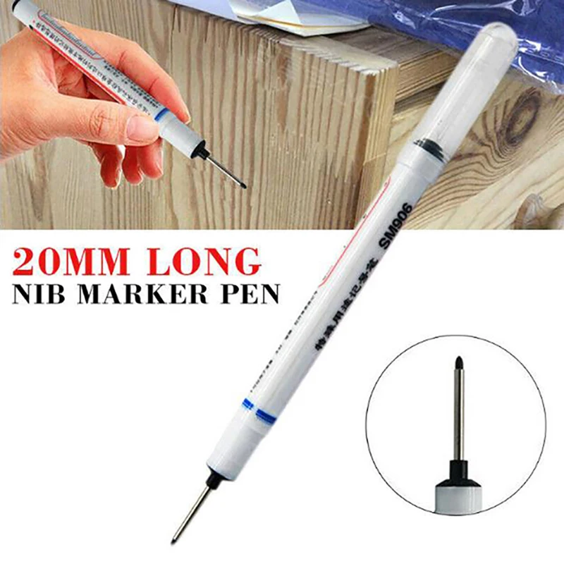 3Pcs/Set Long Heading Markers Pen For Bathroom Woodworking Decoration Multi-purpose Deep Hole Marker Pens Black+Blue+Red |