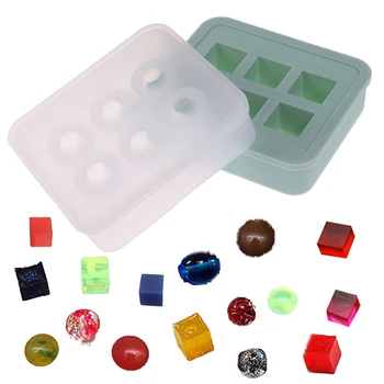 

Ball/Cube Silicone Pendant Mold Making Jewelry For Resin Necklace Mould Craft DIY Tool Geometric Crafts Mirror Decorative Epoxy