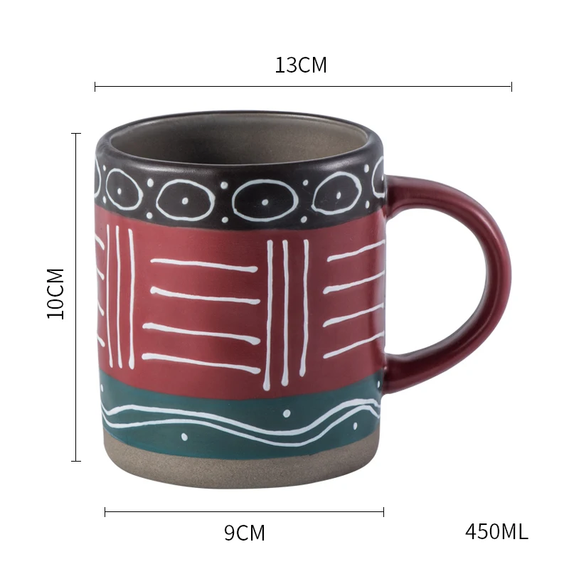 Tazza da caffè in ceramica dipinta a mano da 450ml caffè latte