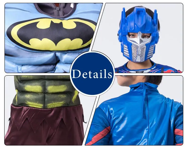Карнавальный костюм на Хэллоуин, костюм супергероя Марвел, Человек-паук, железный человек, Бэтмен