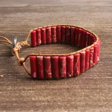 LanLi натуральный ювелирный цилиндр, красный Императорский камень, вязаный браслет для мужчин и женщин, подарки и самоиспользование