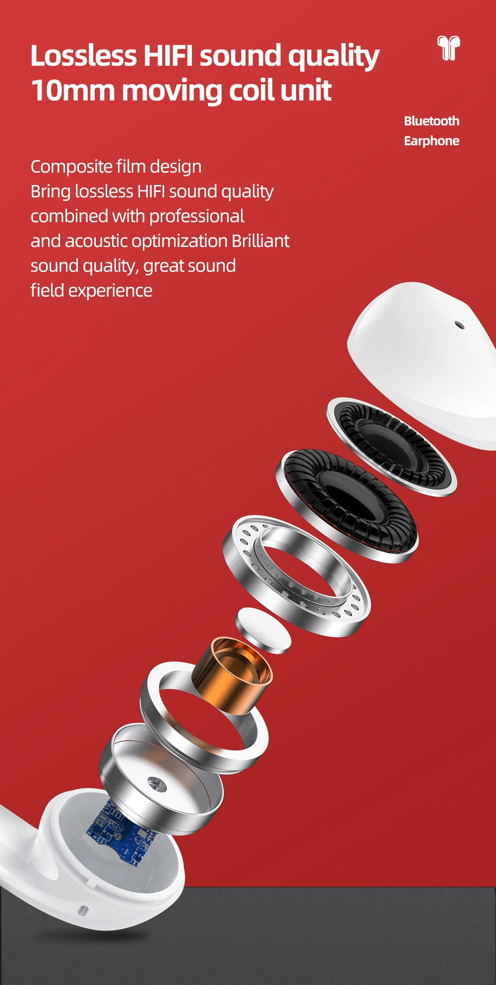 Joyroom T06 Мини Смарт сенсорный TWS Bluetooth наушники Hifi звуковой эффект HD шумоподавление долгое время ожидания для Android и IOS
