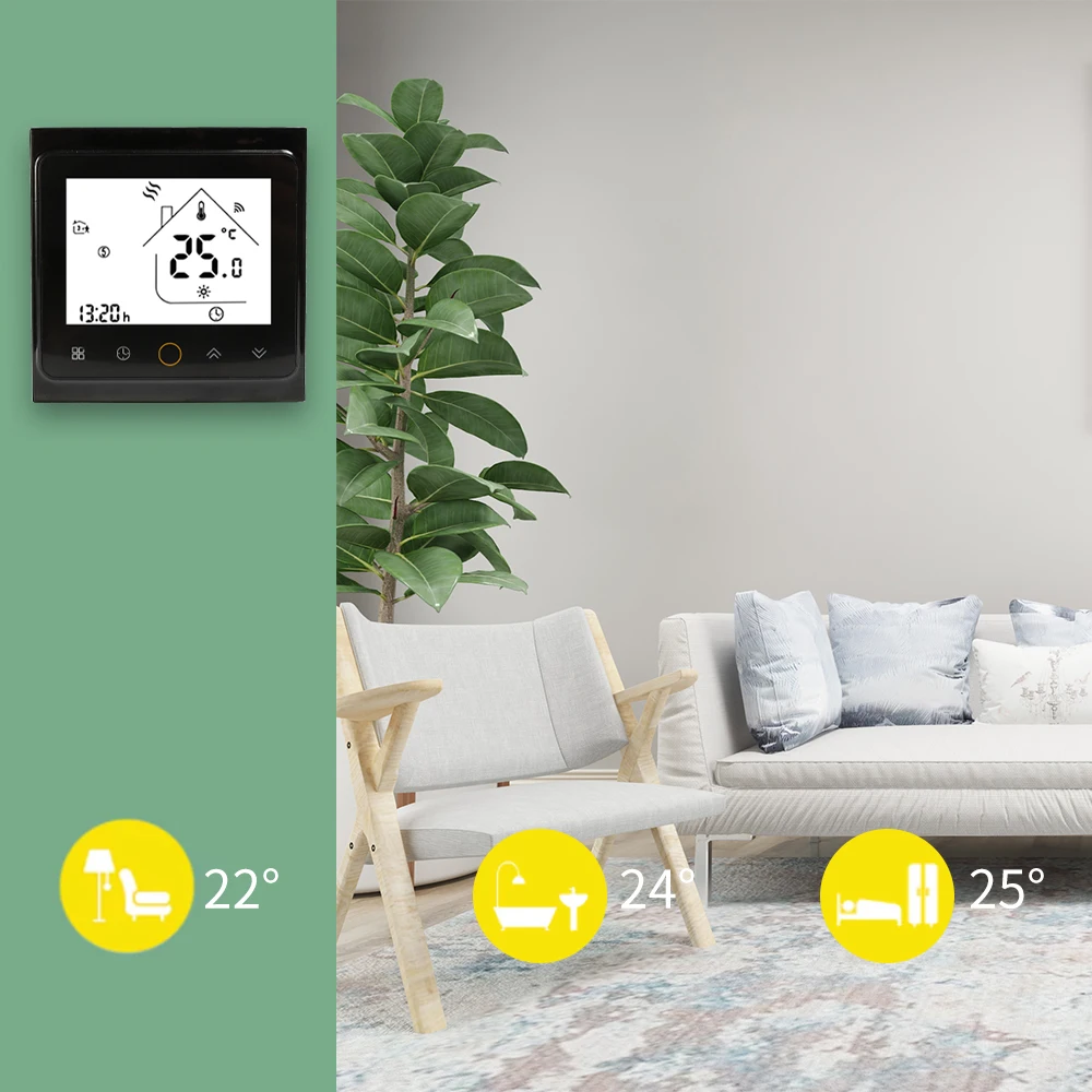 WiFi smart thermostat for water/gas boiler for water/electric floor heating can be used with Alexa Google Home