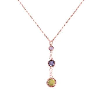 

AILIN Personalized Birthstone Natural Pendant Necklace Stone Crystal Charm Necklace For Women Birthstone Chooseable