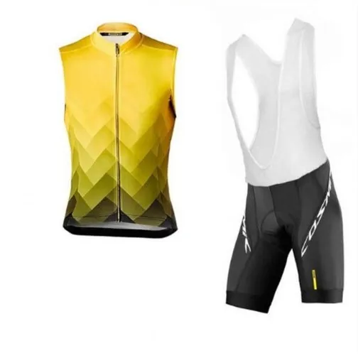 Mavic Cycling Jersey Set Sleeveless MTB Bicycle Clothing Maillot Ropa Ciclismo Hombre Racing Bicycle Clothes Quick Dry - Color: 1