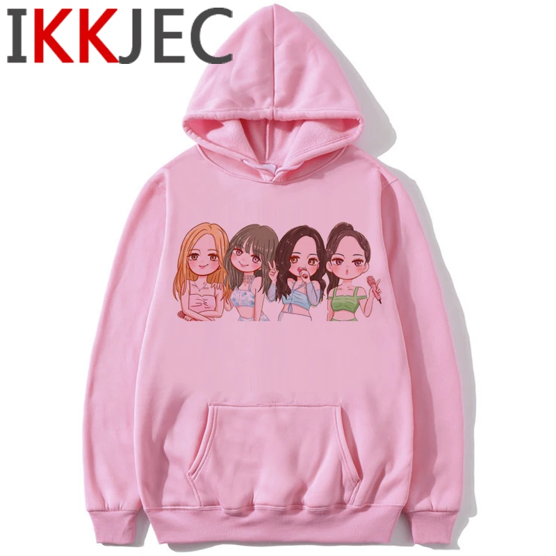 Черно-розовый в вашем районе Harajuku толстовки женские Ullzang Kill This Love Album K-pop Толстовка Jisoo Дженни Лиза Роза толстовка женская