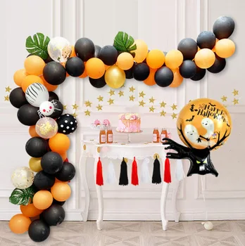 

114pcs Happy Halloween Balloons Set Halloween Latex Balloons Black Orange Halloween Party Decoration Halloween Theme
