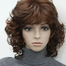 Очаровательный сексуальный кудрявый/волнистый светло-Обурн микс коричневый 1" Женский Синтетический Полный парик