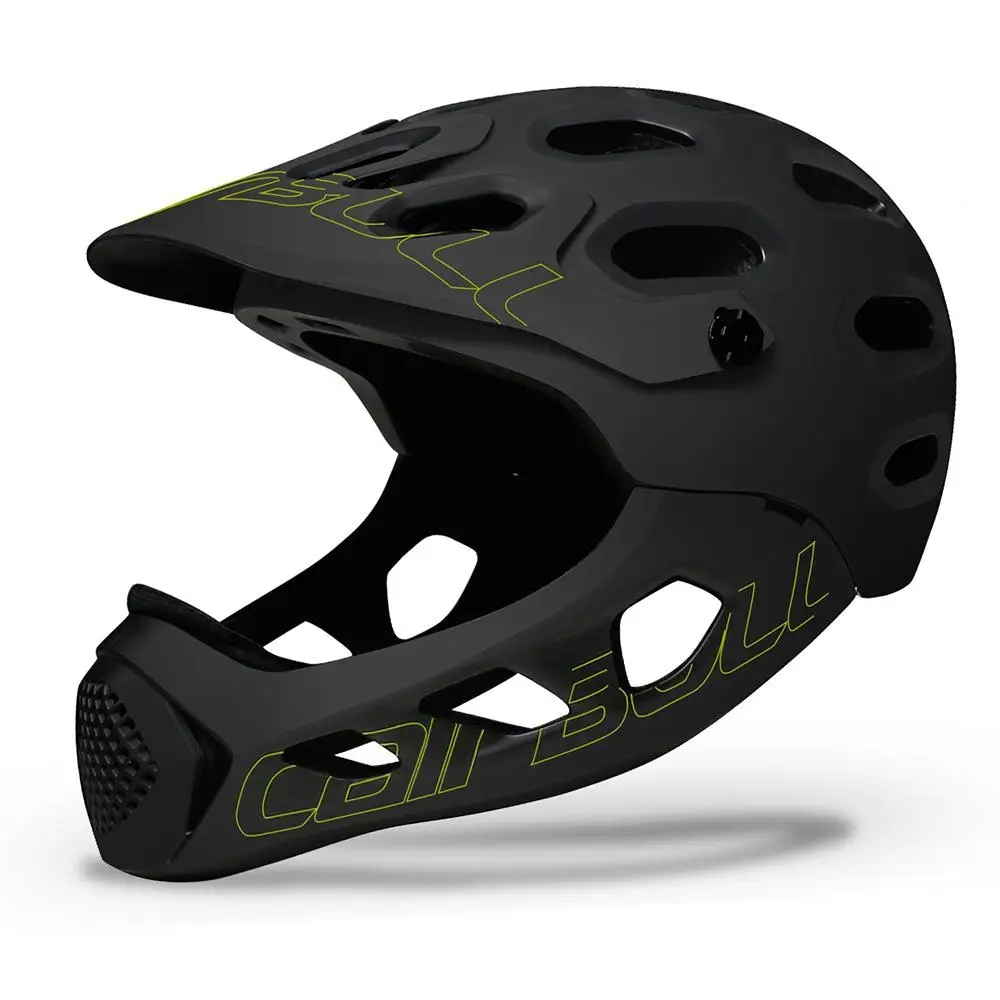 Велосипедный шлем со съемным подбородком, полностью покрытый шлем для MTB, шоссейного, БЕГОВОГО, велосипедного, спортивного шлема, защитный шлем для взрослых - Цвет: Fluorescent Yellow