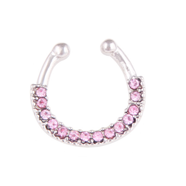 Stainless Steel Fake Nose Ring Septum Piercing Cheater Clip On Non Piercing Nose Ring Fake Septum Jewelry Faux Percing Nez