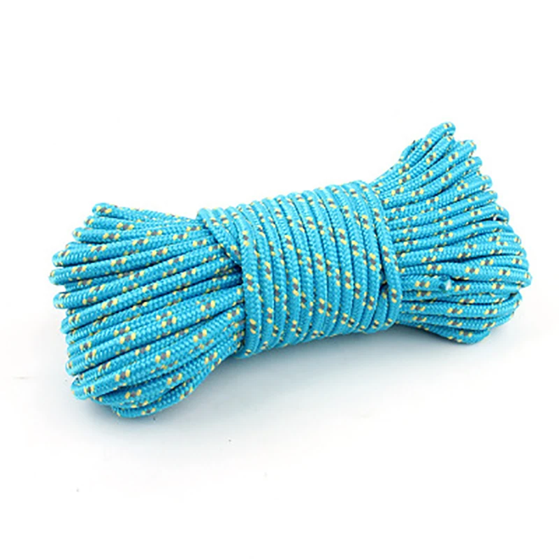 20m Multifunction Tent Rope Reflective At Night Tent Accessories Outdoor Sports Camping Hiking 2mm Bold Durable Rope - Цвет: blue