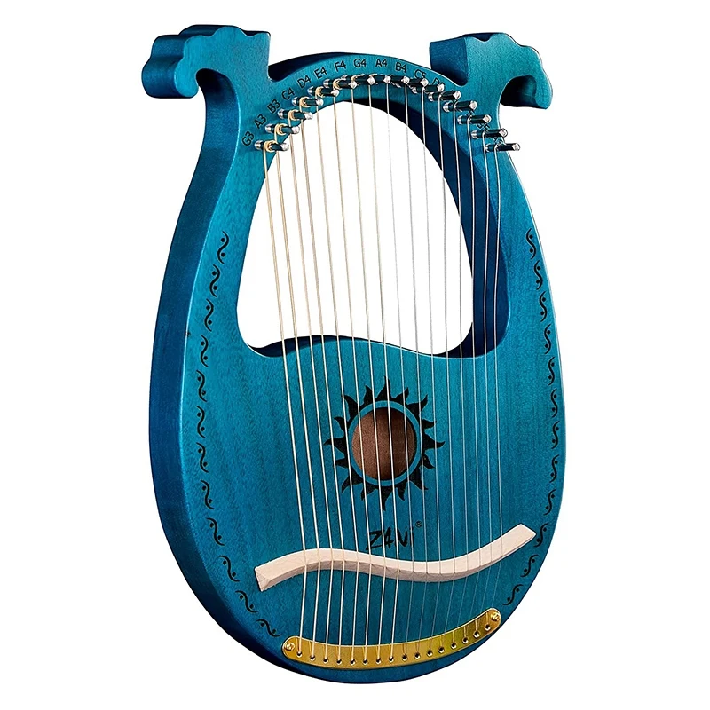 Zani Lyre Harp 16 струн красного дерева уникальные узоры резные телефонные символы для