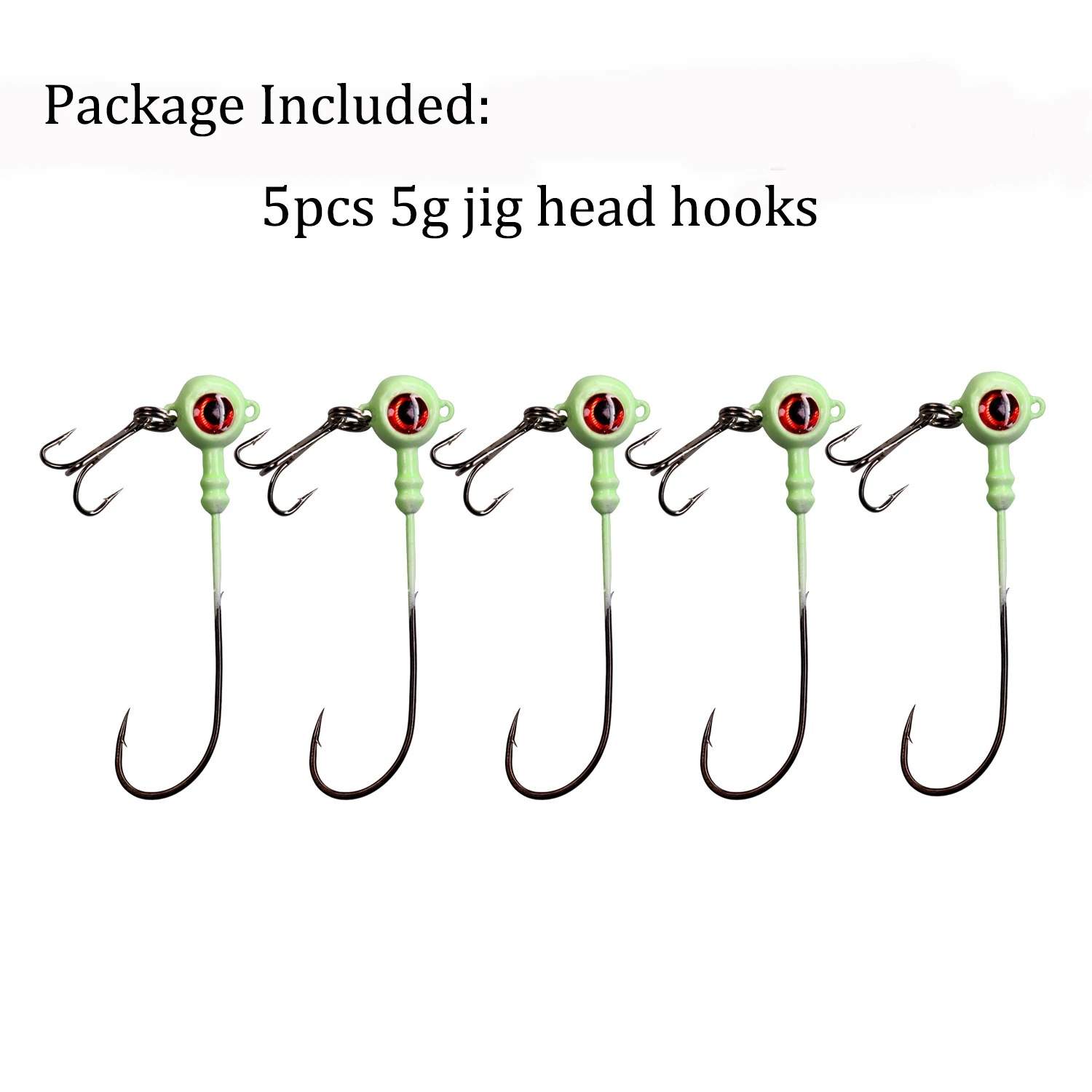 5pcs/bag Crank Jig Head Hook Carbon Steel Round Head Fishing Hooks With Treble Hooks Soft Worm Fishing Accessories 5g 7g 10g - Цвет: 5pcs 5g