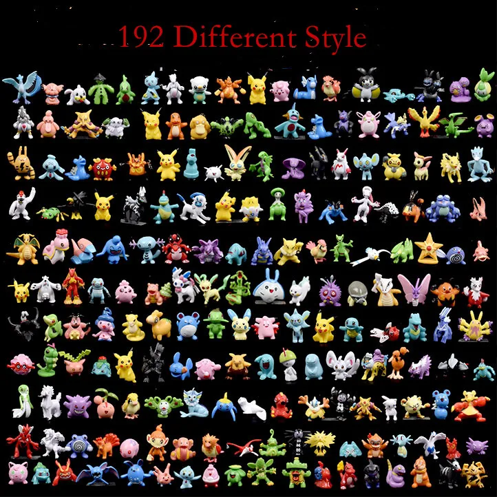 

192 different styles 24 pieces /bag new Hot Toys collection dolls action toy pokemones figures model 2.5cm-3cm small size