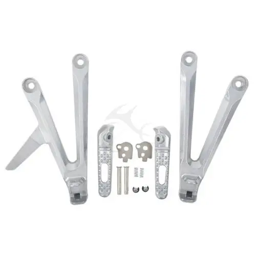 

Motorcycle Rear Passenger Footrest Footpegs Brackets For Honda CBR600RR 2005-2006 Matte Black/Silver/Black