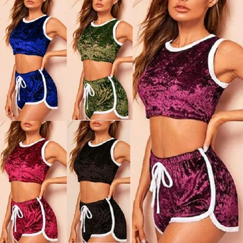 

CWFMZQ Sexy Pajamas for Women Sleepwear Lounge Wear Patchwork Casual Home Suit Tops Shorts Lingerie Set Pijamas Femme Nightwear