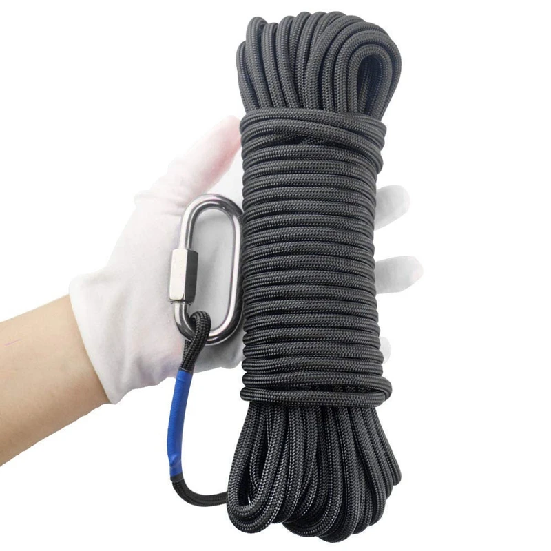 Fishing Magnet Rope 20 Meters, Heavy Rope with Safe Lock,All Purpose Nylon High Strengte Cord Safe Rope- 65 Feet, Diameter 6Mm
