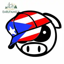EARLFAMILY 13cm x 11.9cm for Puerto Rico Flag Anime Funny Car Stickers RV VAN DIY Fine Decal Trunk Truck Graphics Accessories